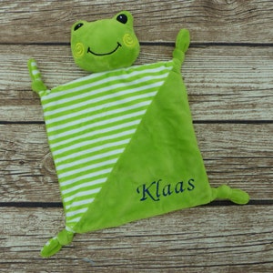 Cuddly towel with name frog green image 2