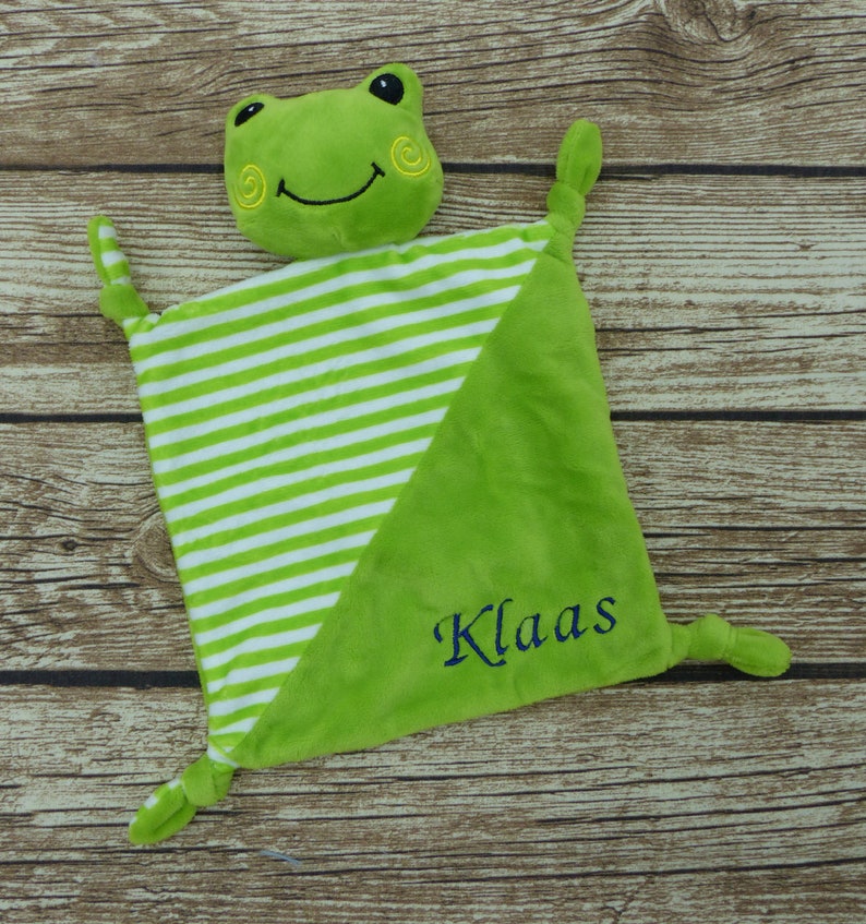Cuddly towel with name frog green image 2