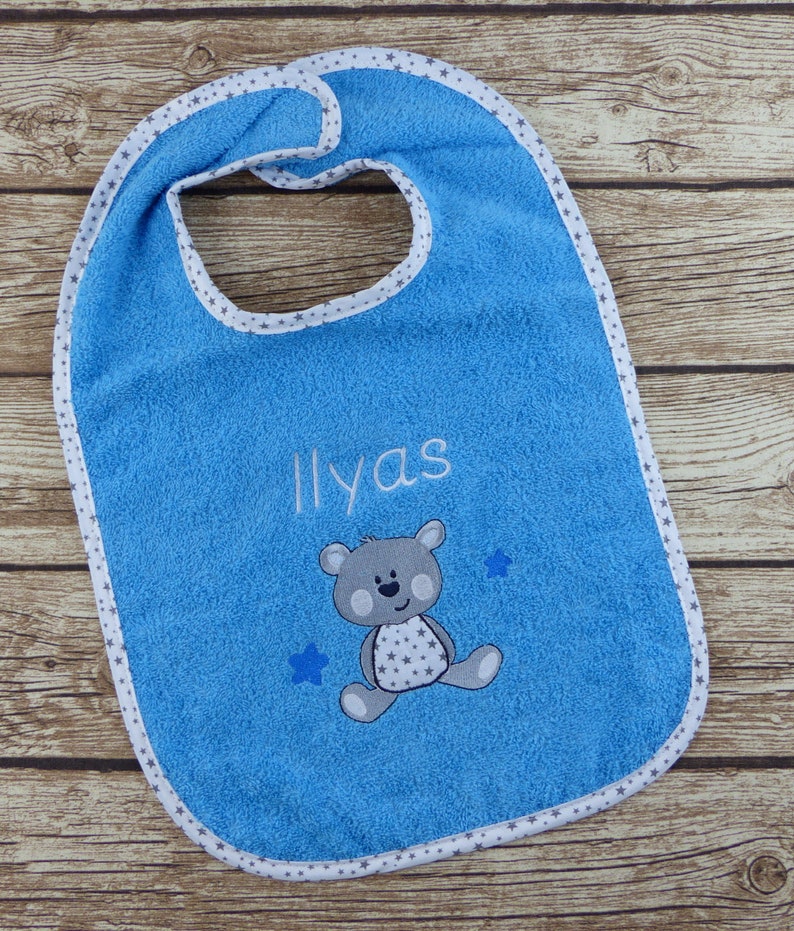 Bib with name personalized dog turquoise image 3