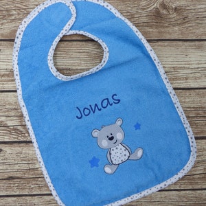 Bib with name personalized dog turquoise image 1