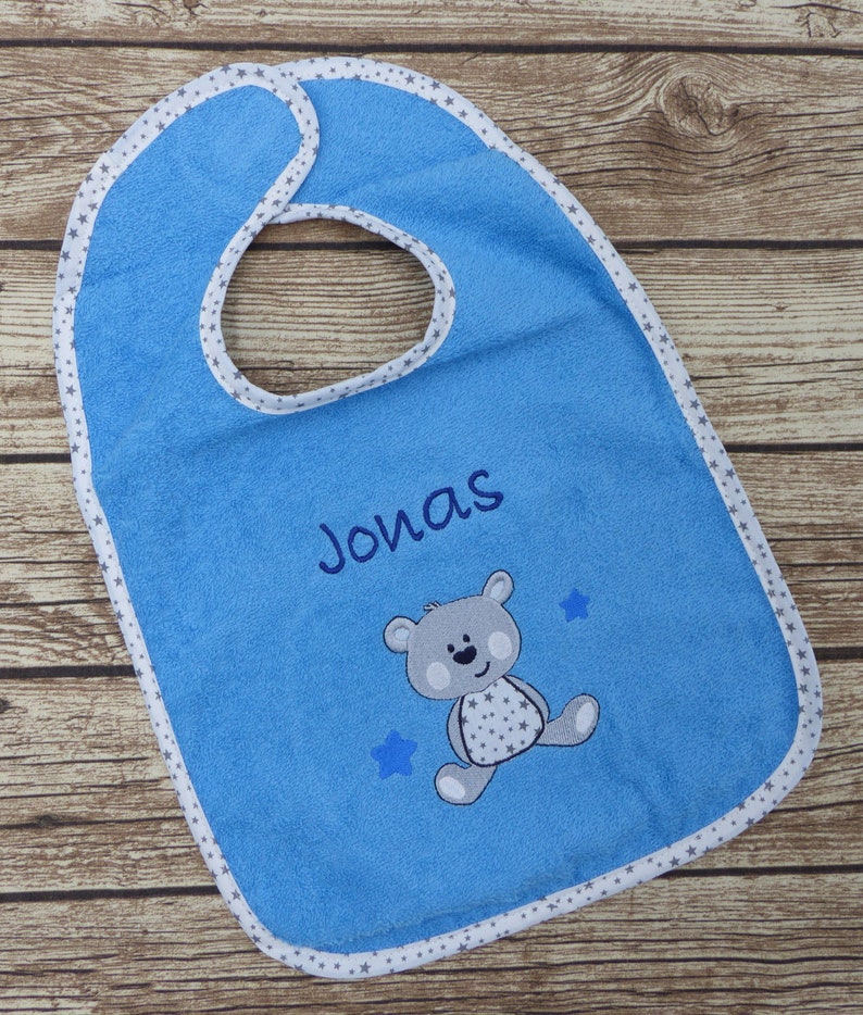 Bib with name personalized dog turquoise image 1