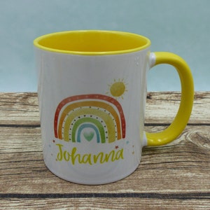 Cup with the name Watercolor Rainbow No. 6 in your desired color