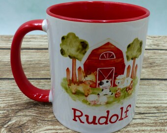 Tasse mit Namen Tierfarm rot