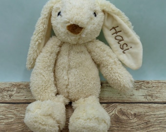 Cuddly toy bunny with name