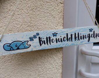 Türschild aus Holz Bitte nicht klingeln