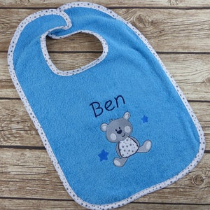 Bib with name personalized dog turquoise image 4