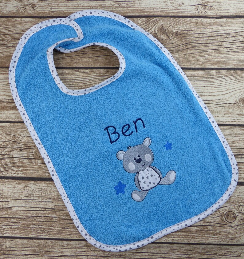 Bib with name personalized dog turquoise image 4