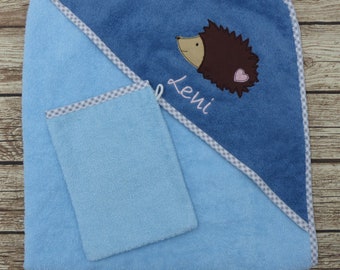 Handtuch Duschtuch Badetuch Baumwolle bestickt Stickerei Igel Name Handtuch Duschtuch Badetuch Baumwolle bestickt Stickerei Igel Name