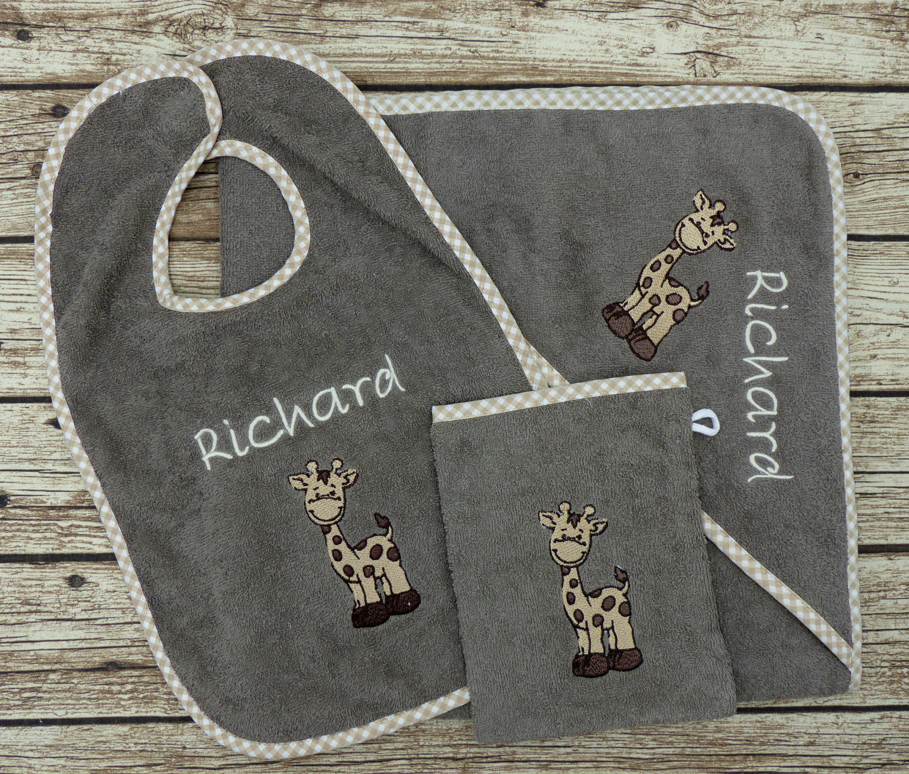Hooded Towel With Name Giraffe Coffee Set XL Etsy Ireland