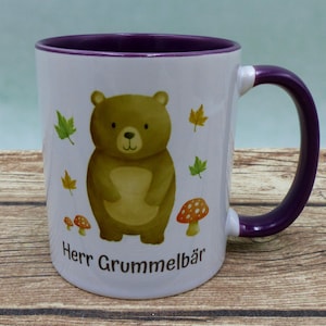 Cup with name bear / mushrooms in desired color image 1