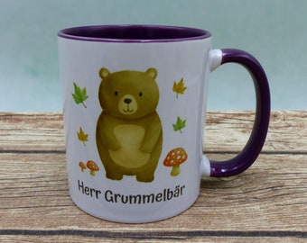 Cup with name bear / mushrooms in desired color