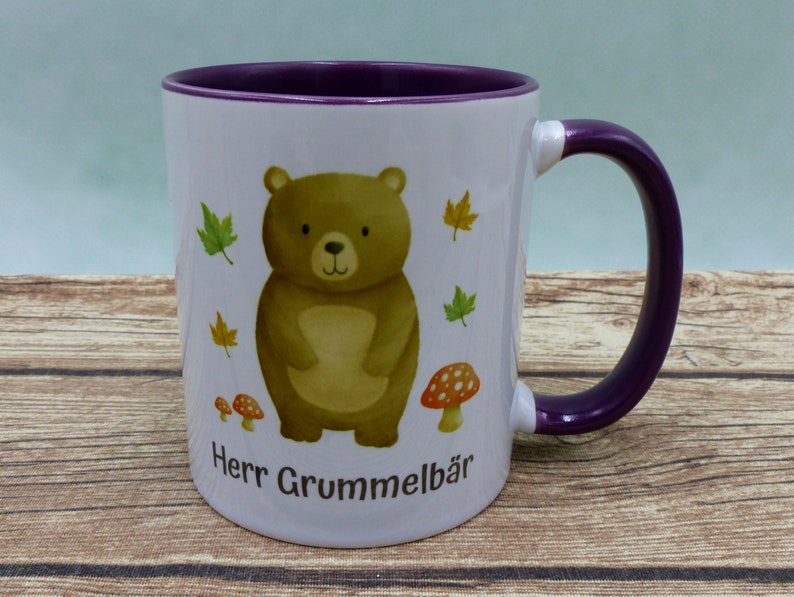 Cup with name bear / mushrooms in desired color image 1