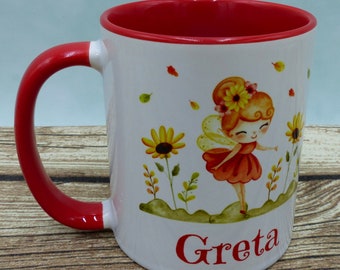 Tasse mit Namen Elfe rot