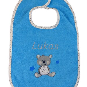 Bib with name personalized dog turquoise image 6