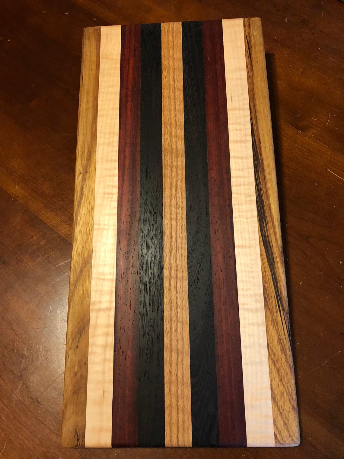 Handmade cutting board Zebra wood Figured Maple Padauk | Etsy