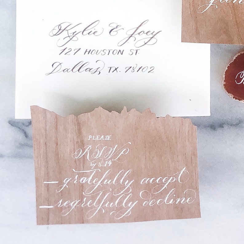 20 Wood veneer place cards image 4