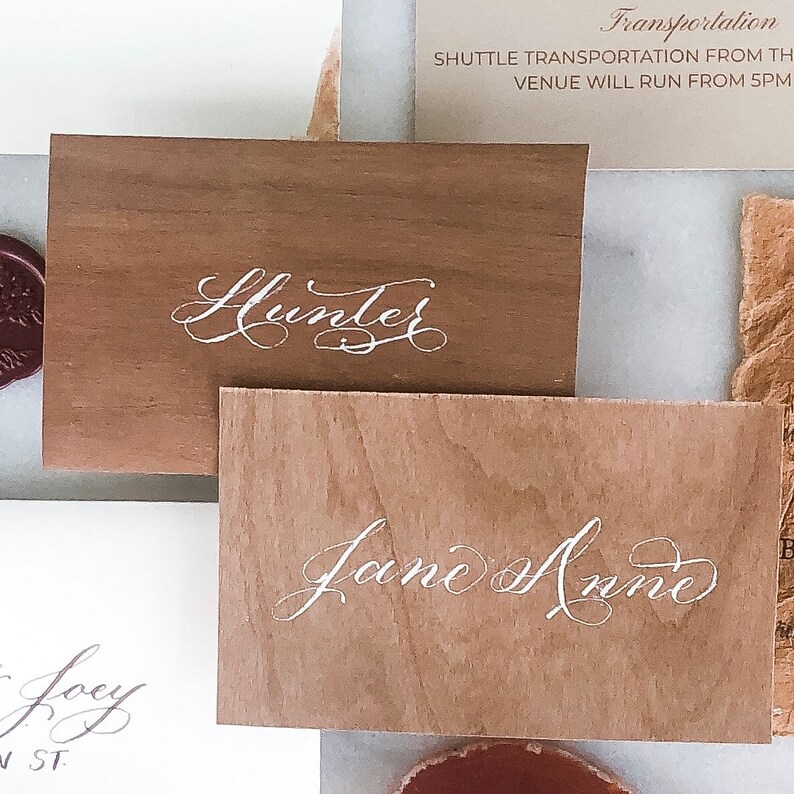 20 Wood veneer place cards image 1