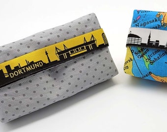 tissue box sewed with the skyline of Dortmund