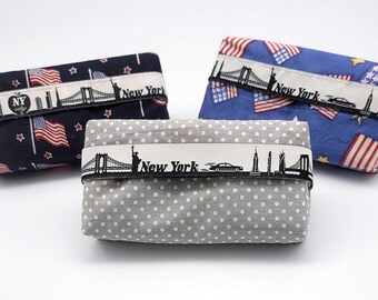 skyline New York, Taschentuch Tasche mit Silhouette, Wohnungswechsel, Gastgeschenk, Fernweh, Heimweh