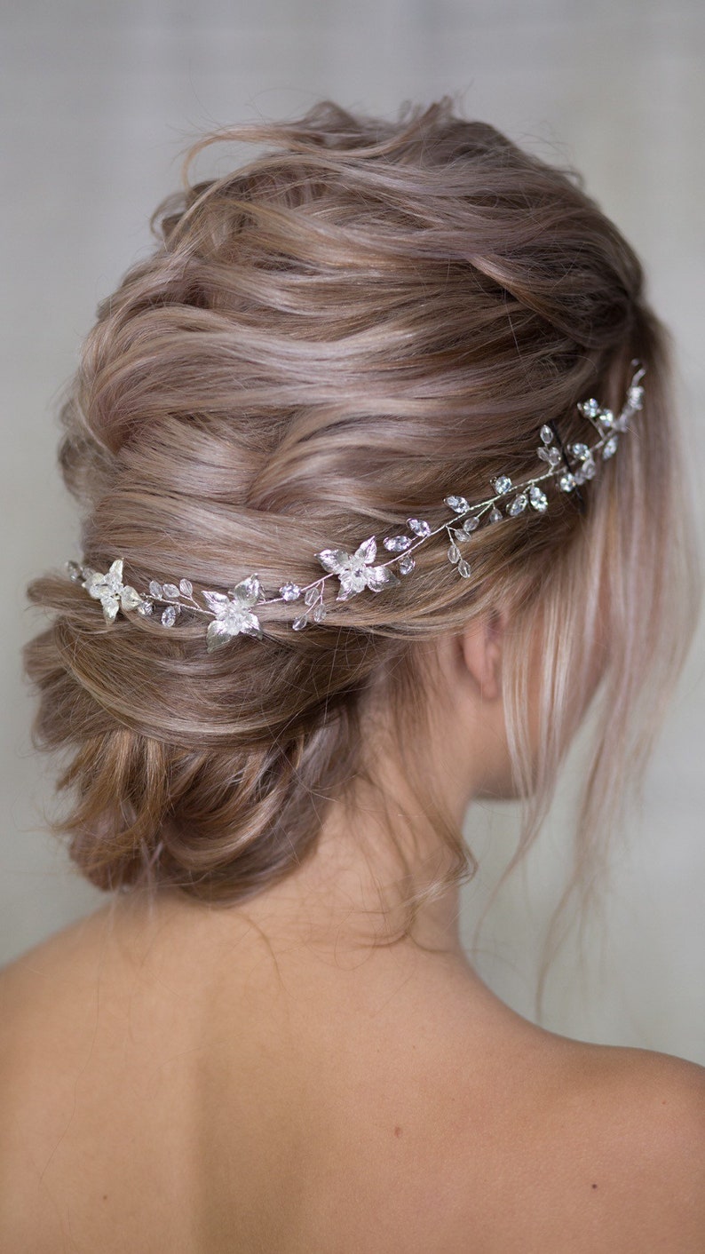 Crystal Headband Silver Hair Vine Wedding Hair Accessories Etsy