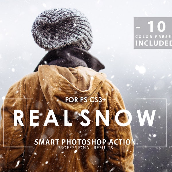 Realistic Snow Overlays Photoshop Action, Falling Snow, Christmas Overlay, Winter Overlay, Instant Snow, Snow Texture, Digital Download