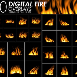 50 Fire Photo Overlays, Flame Overlay, Photo Overlay, Glow Overlay, Light Leaks, Photoshop Overlay, Burn, Instant Download, Commercial Use