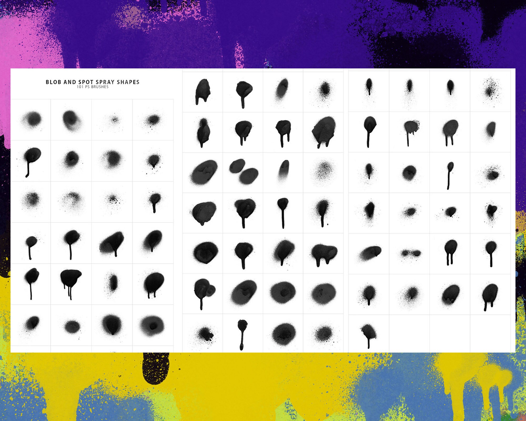 214 Spray Paint Brushes, Overlays, Splatter Brushes