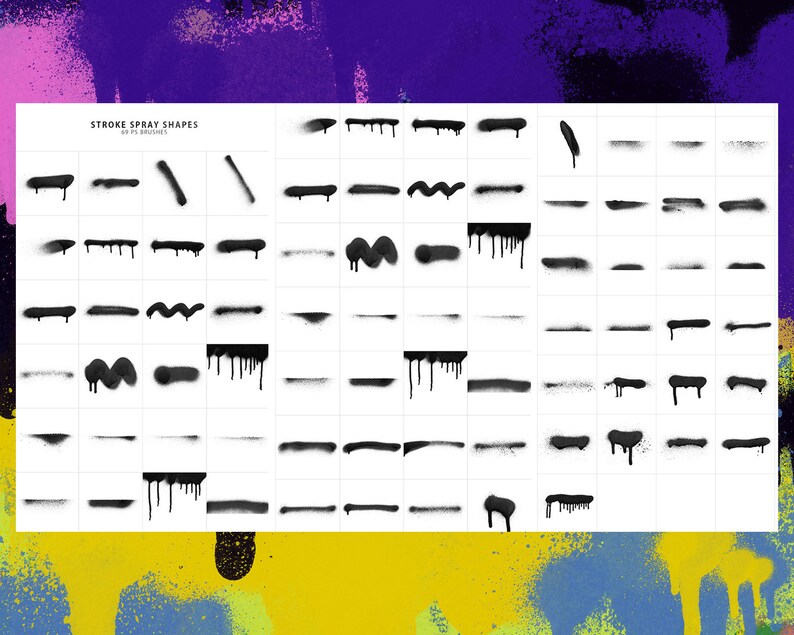 214 Spray Paint Brushes, Overlays, Splatter Brushes