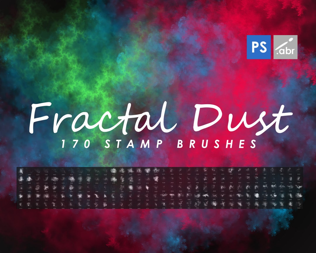 170 Fractal Photoshop Brushes, Photoshop Overlays, Fractal Dust, Dust ...