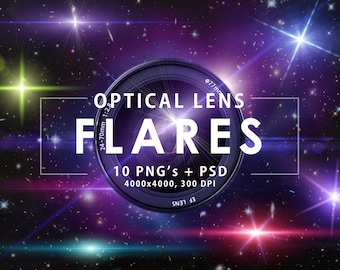 10 Lens Flare Overlays, Sunlight Overlay, Photo Overlay, Stars Overlay, Lasers, Photoshop Overlay, Sun, Instant Download, Commercial Use