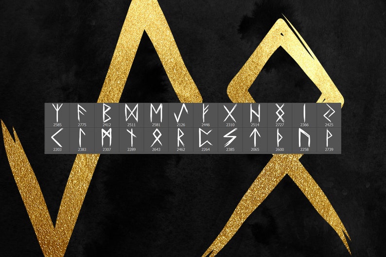 24 Viking Runes Photoshop Brushes, Viking Alphabet, Photoshop Stamps