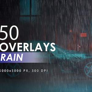 50 Regen Photoshop Overlays | Fotografie Overlay | Regenfall Overlay | Fotoeffekt | Regen Foto Overlays | Digitaler Download