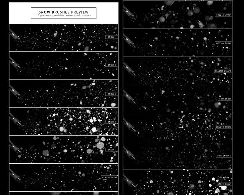 20 Snow Brushes, Frost Brushes, Fog, Dust, Freeze, Icicles