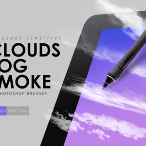 32 Cloud Photoshop Brushes, Smoke Brushes, Fog, Dust, Sky Overlays, Photoshop Overlays, Procreate Brushes, Abr, Instant Digital Download