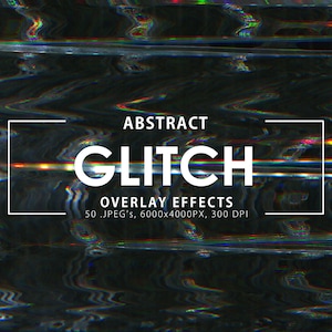50 Glitch Effect Background Digital Papers, Cyber Punk Paper, Photo Overlay, Digital Texture, Printable, Instant Download, Commercial Use