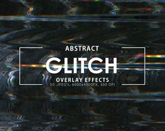 50 Glitch Effect Background Digital Papers, Cyber Punk Paper, Photo Overlay, Digital Texture, Printable, Instant Download, Commercial Use