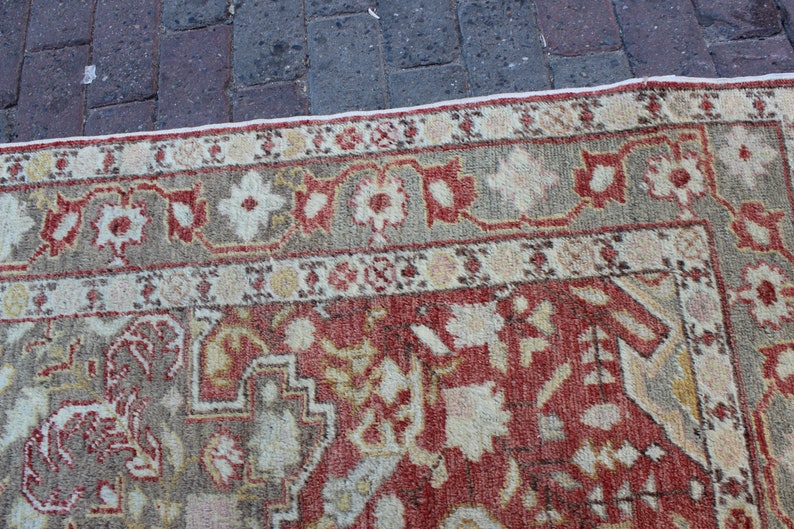 Turkish,burunguz,handmade,distressed,vintage,antique,red,grey,oriental ...