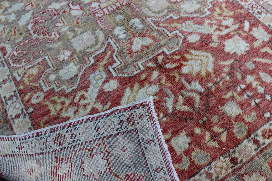 Turkish,burunguz,handmade,distressed,vintage,antique,red,grey,oriental ...
