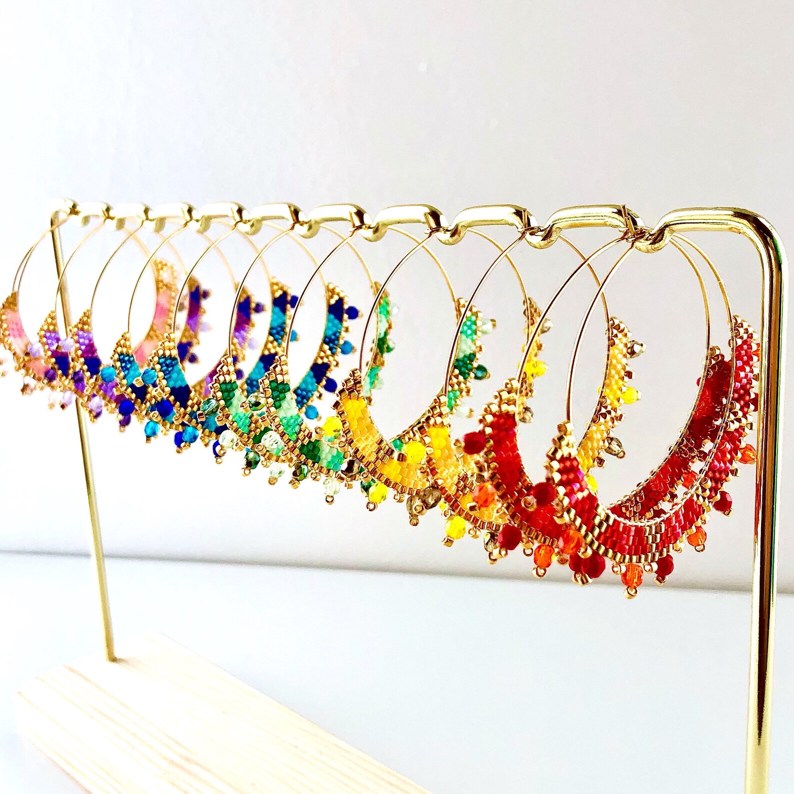 Boucles D'oreilles Créoles Kookaï Vintage - Clous Argentés - État Occasion