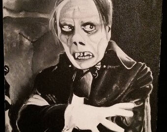 Lon Chaney 'Phantom' Oil Painting: Silent Film Art