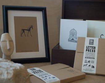 Antiche cartoline greco Letterpress / Souvenir dalla Grecia / Handmade cartoline greci / regalo dalla Grecia / Ancient greci disegni