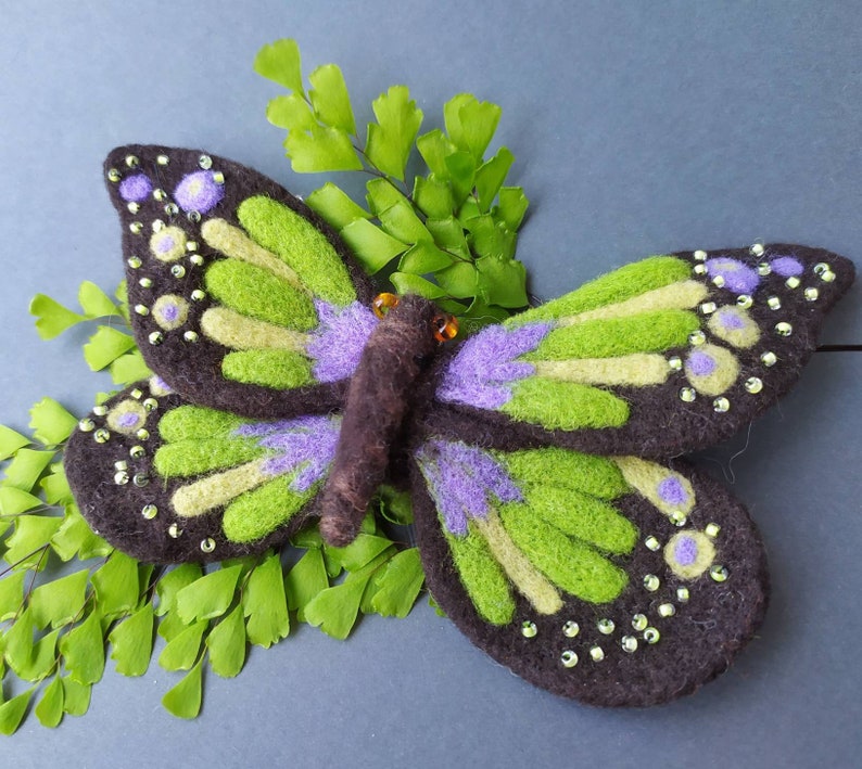 Insect pin Felt sculpture Needle felted animal Butterfly Etsy