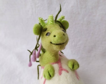 Dragon needle felted animal art doll