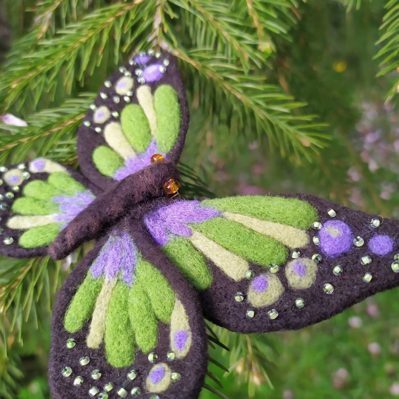 Insect pin Felt sculpture Needle felted animal Butterfly Etsy