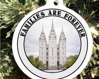 Families are Forever Christmas Ornament, LDS Temple Christmas Ornament, First Christmas Ornament, Wedding Ornament