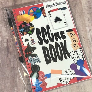 Game Night Score Book  with matching Pen and Magnetic bookmark, Board Game Accessory, Gift for Boardgamer, Family Game Board Night Book
