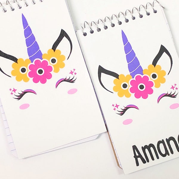 Unicorn Birthday Party Favor, Personalized Notebook Favors, thank you kids favour, gift idea for her, baby shower, custom personalized