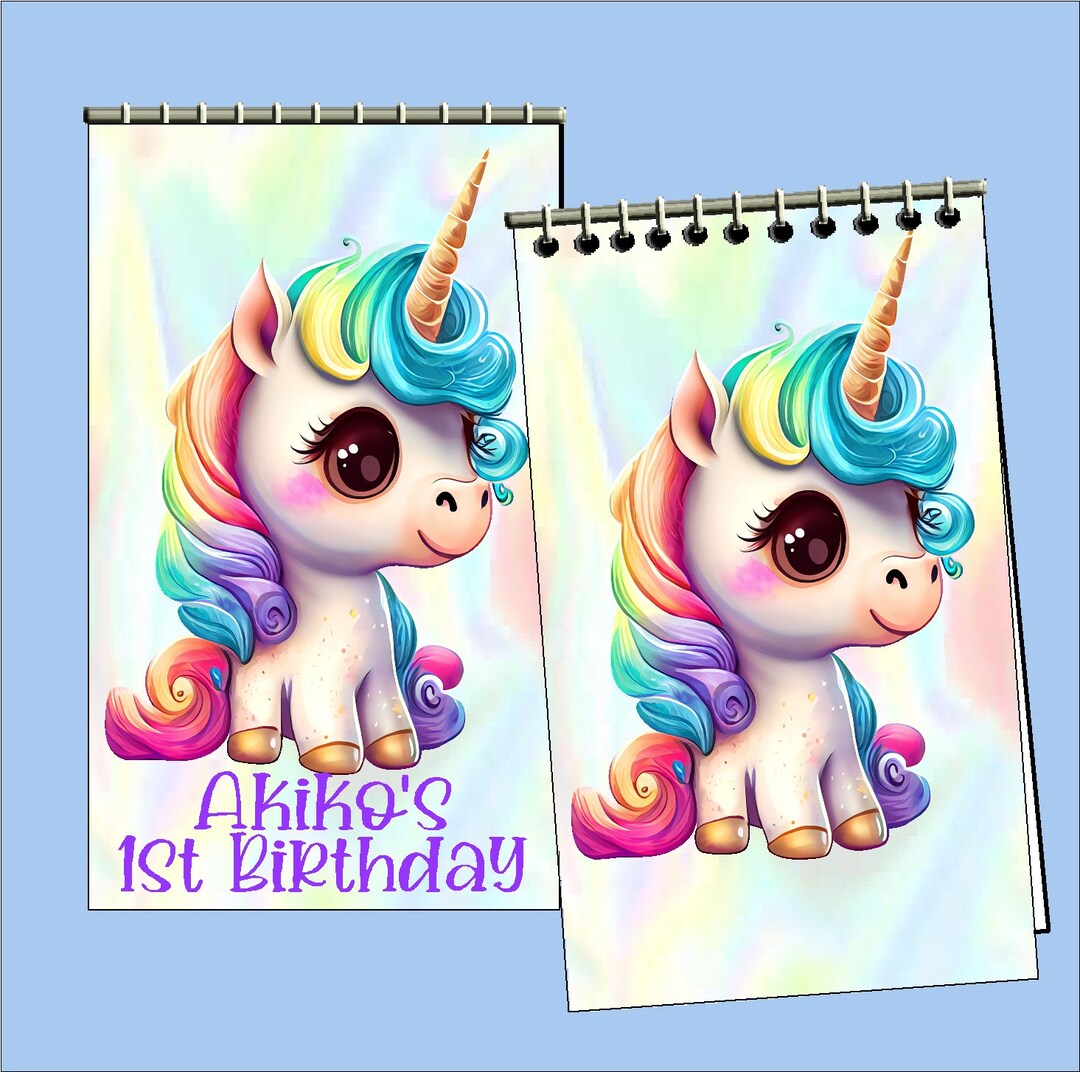 Baby Unicorn Personalized Party Favor Notebooks, Magical Unicorn Party