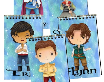 Prince Personalized Notebook Party Favors, Fairy Tale Princess Party for Little Boys, Custom Notebook for Boys,