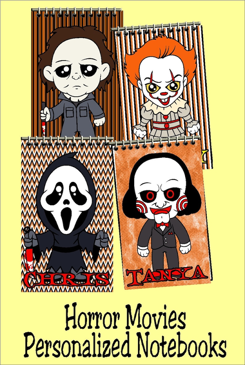 Horror Movie Villains Personalized Halloween Party Favor Notebooks - Etsy
